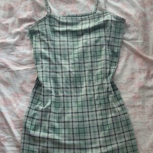Plaid Green Sleeveless Dress